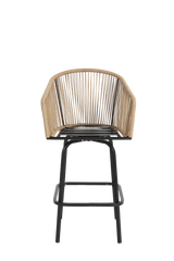 All-Weather Bar Stools with Elegant Woven Detailing – Set of Four