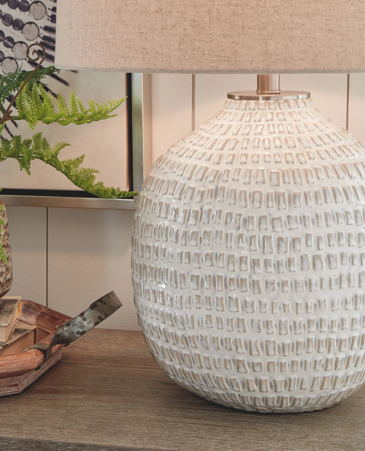 Jamon - Ceramic Table Lamp  - Beige