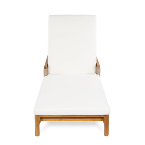 76.8' Solid Acacia Wood Sun Lounger Set of 2 with Cushions