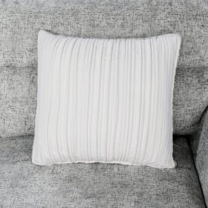 Emiliano - Sectional Sofa With 3 Pillows And Storage Ottoman - Nickel