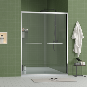Aluminum Frame Double Sliding Shower Door (56-60"x70")