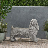 Charming Cocker Spaniel Dog Statue Bench Gray Magnesium Oxide 31.25'