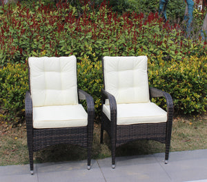 2-Piece Liberatore Dining Chairs with Beige Cushions