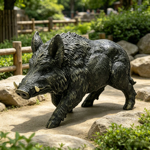 Simulated Wild Boar Resin Garden Statue