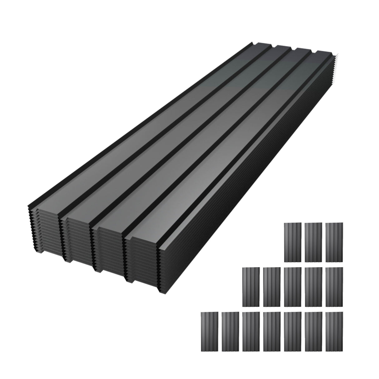 Galvanized Metal Roof Panel Length 72.8 inches - 15 Piece Set