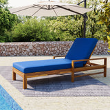 Acacia Wood Adjustable Backrest Outdoor Lounge Chair