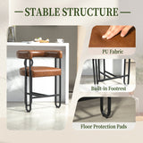 Household bar stools set of 2, modern upholstered with back