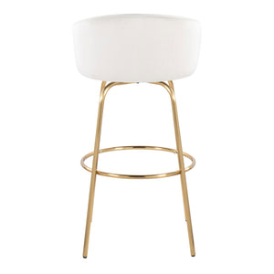 Claire - Contemporary / Glam Fixed Height Bar Stool (Set of 2) Round Footrest (Set of 2)