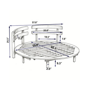 TOPMAX Outdoor Acacia Wood Round Daybed