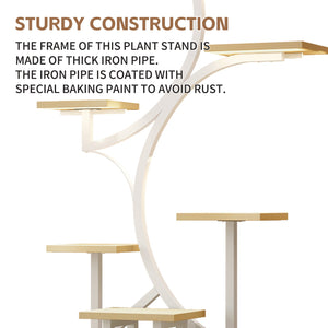 Indoor Plant Stand with Grow Lights - 62" Tall, 8 Tiered Shelf