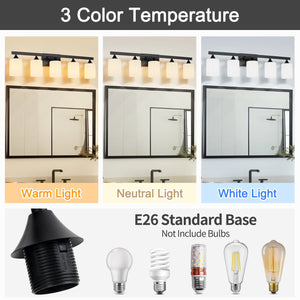 5-Light Matte Black Bathroom Lighting