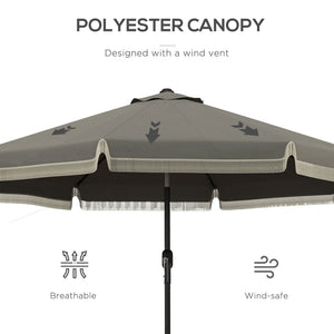 Outsunny 9ft Patio Umbrella with Push Button Tilt and Crank