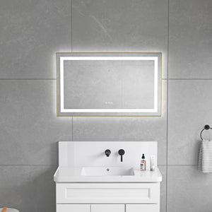 40 x 24 Inch LED Bathroom Mirror With Front And Backlight