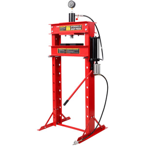 30 Ton Air Hydraulic Shop Press With Gauge, Adjustable H-Frame