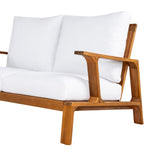 Acacia Wood Outdoor Sofa Set for 4 with Cushions and Coffee Table