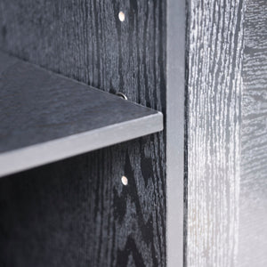 Storage Cabinet With 3 Mirrored Acrylic Doors, Adjustable Shelves
