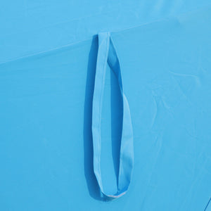 Double- Sided Outdoor Market Umbrella With Lights And Base
