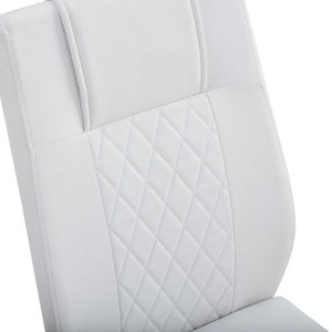 Modern Dining Chairs With Padded Seat, Metal Legs