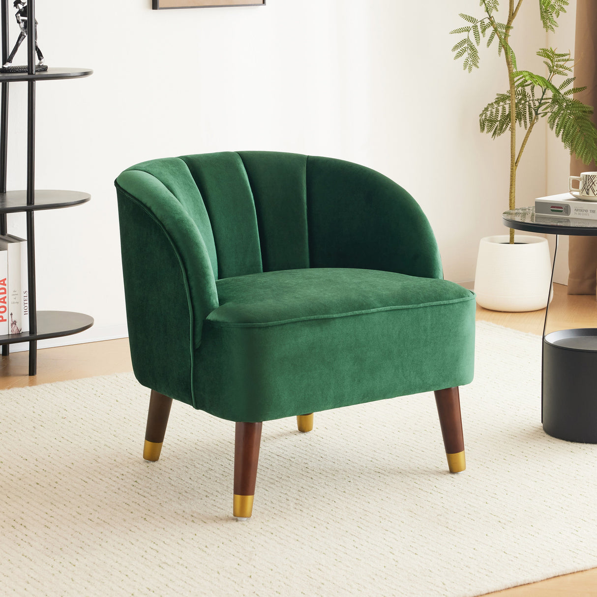 Upholstered Barrel Accent Chair