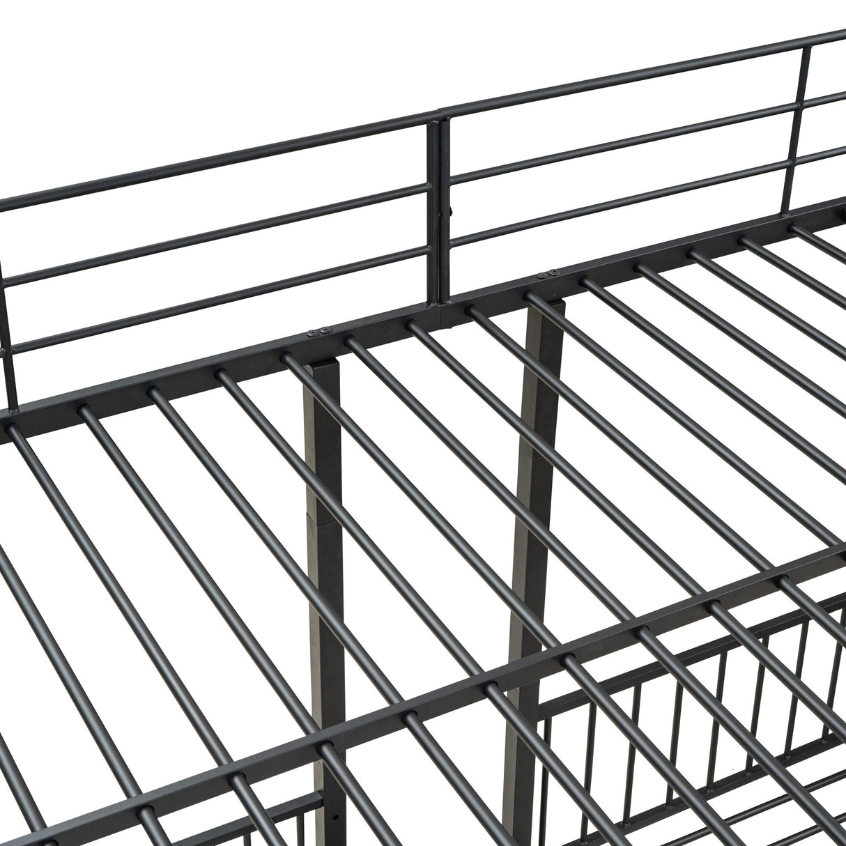 Full Over Twin-Twin Triple Bunk Bed With Drawers And Staircase - Black
