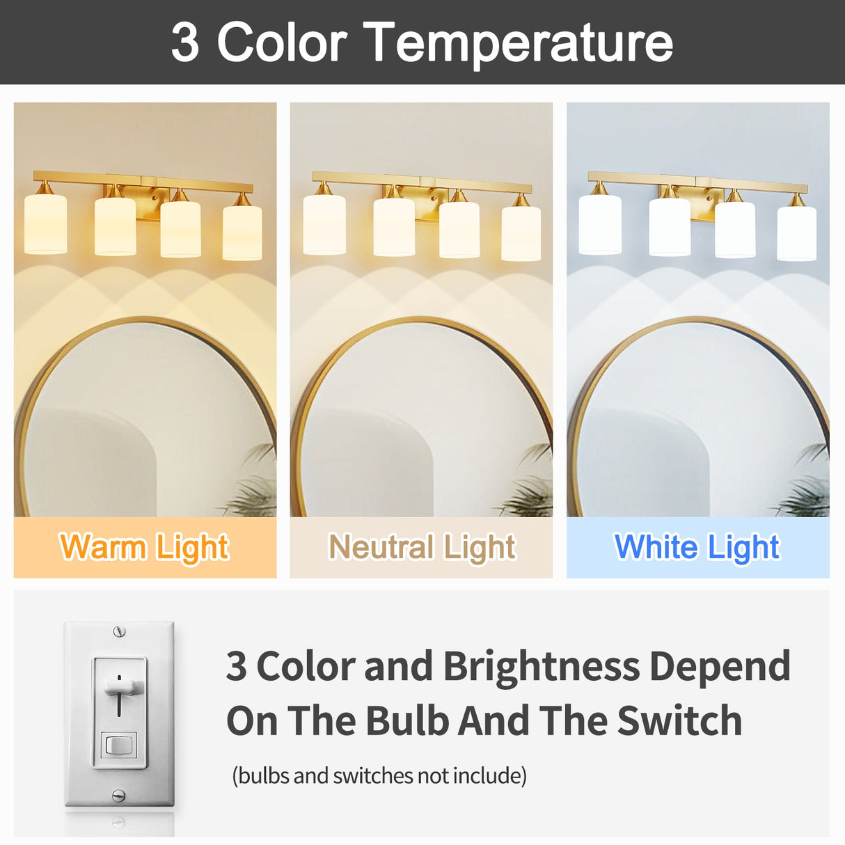 4-Light Brushed Bathroom Vanity Wall Light