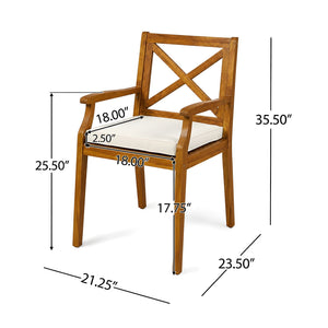 9-Piece Acacia Wood Outdoor Patio Dining Set