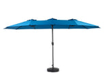 14.8 Ft Double Sided Outdoor Umbrella Rectangular Large with Crank