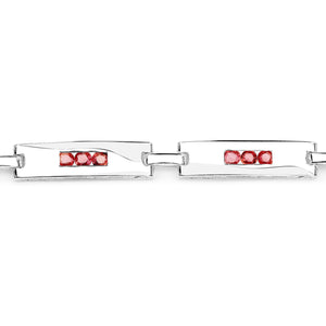 2.52 Carat Genuine Orange Sapphire .925 Sterling Silver Bracelet