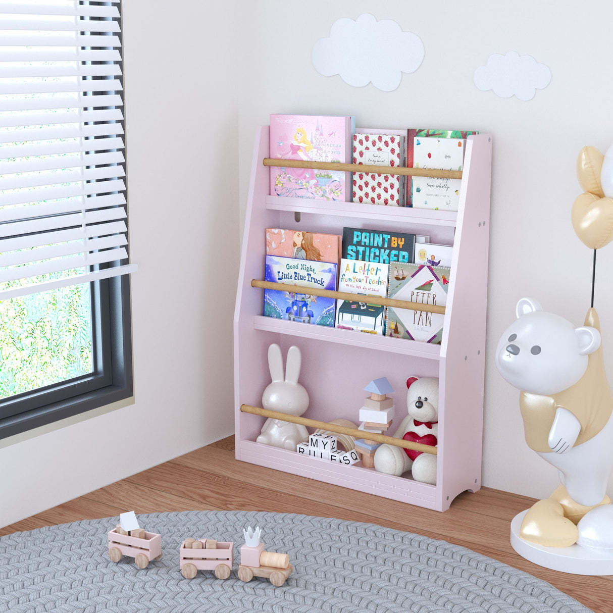 3 Tier Book Shelf, Compact Storage For Bedrooms