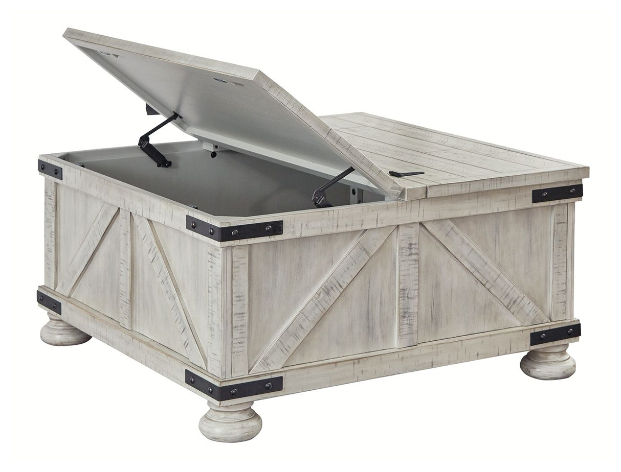 Carynhurst - Cocktail Table with Storage - Whitewash