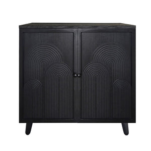 2 Door Accent Cabinet Storage Cabinet With Adjustable Shelf - Black
