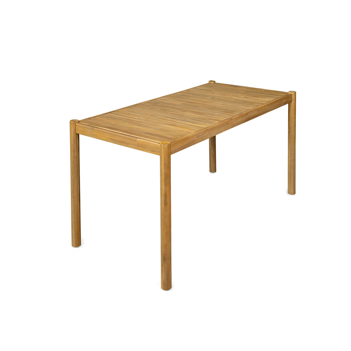 5-Piece Outdoor Patio Dining Set, Acacia Wood Rectangular Table & 4 Chairs