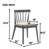 Modern Spindle Back Dining Chairs, Set of 2