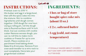Metal Cookie Cutter with Recipe - Gingerbread Man