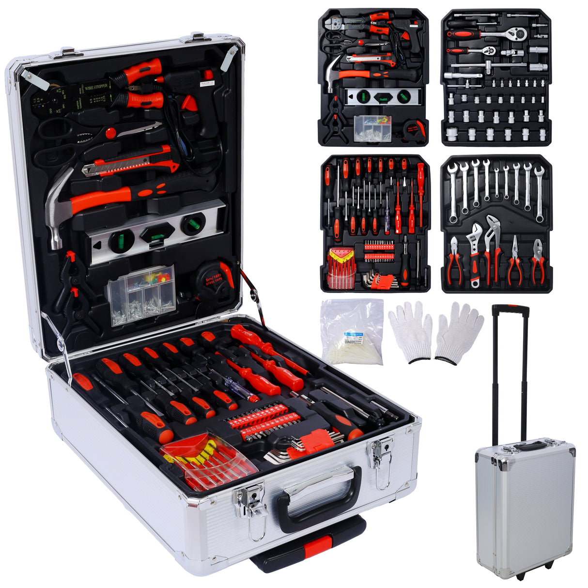 899pcs Home Repair Tool Set Kit with Toolbox Storage Case
