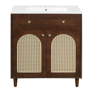 Modern Bathroom Vanity With Sink, Cabinet With Adjustable Shelf
