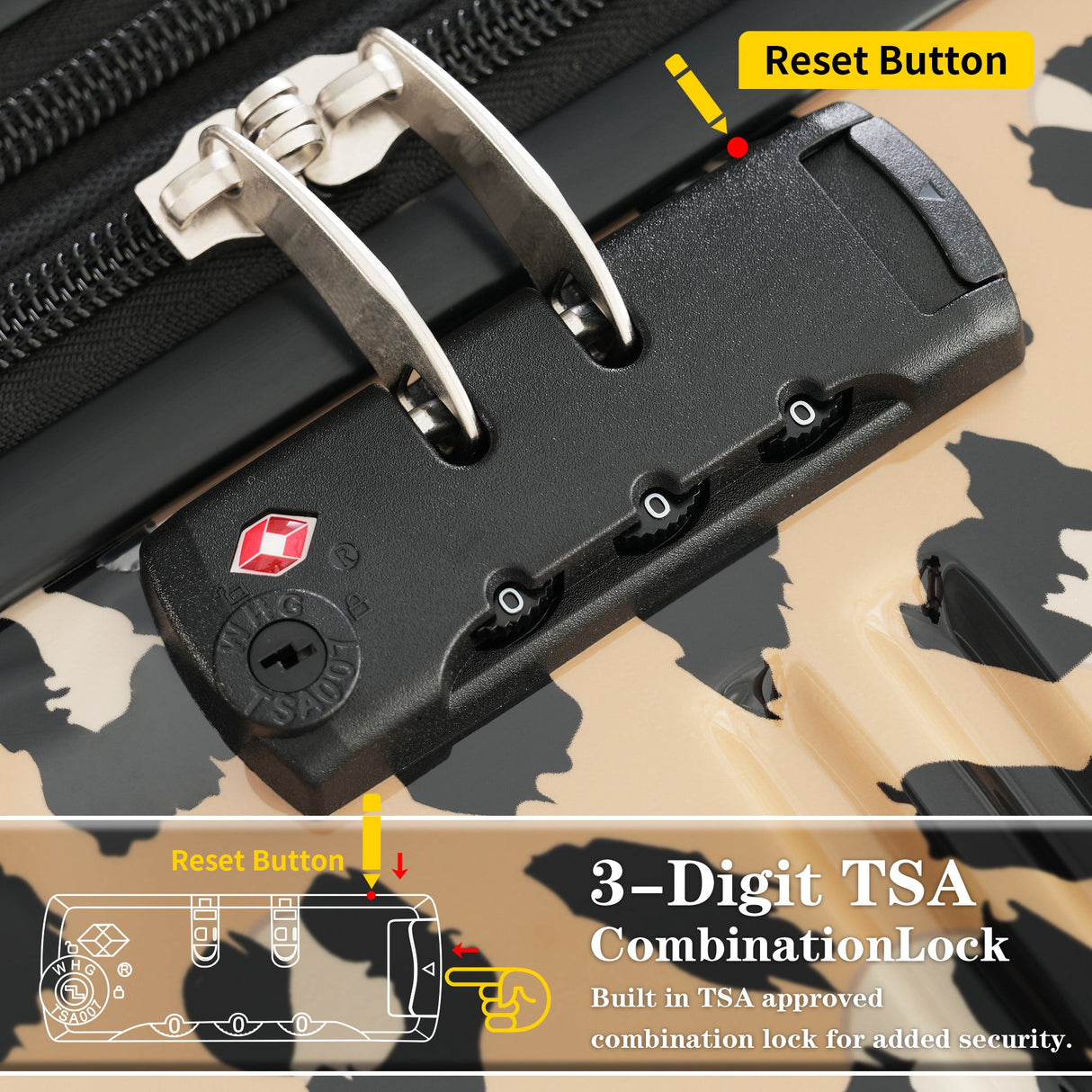 Hardshell Luggage Sets 3 pcs Spinner Suitcase with TSA Lock Lightweight Luggages
