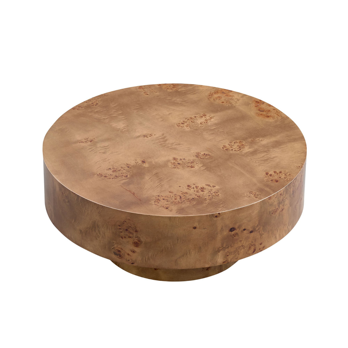31.49'' Burl Wood Veneer Round Coffee Table