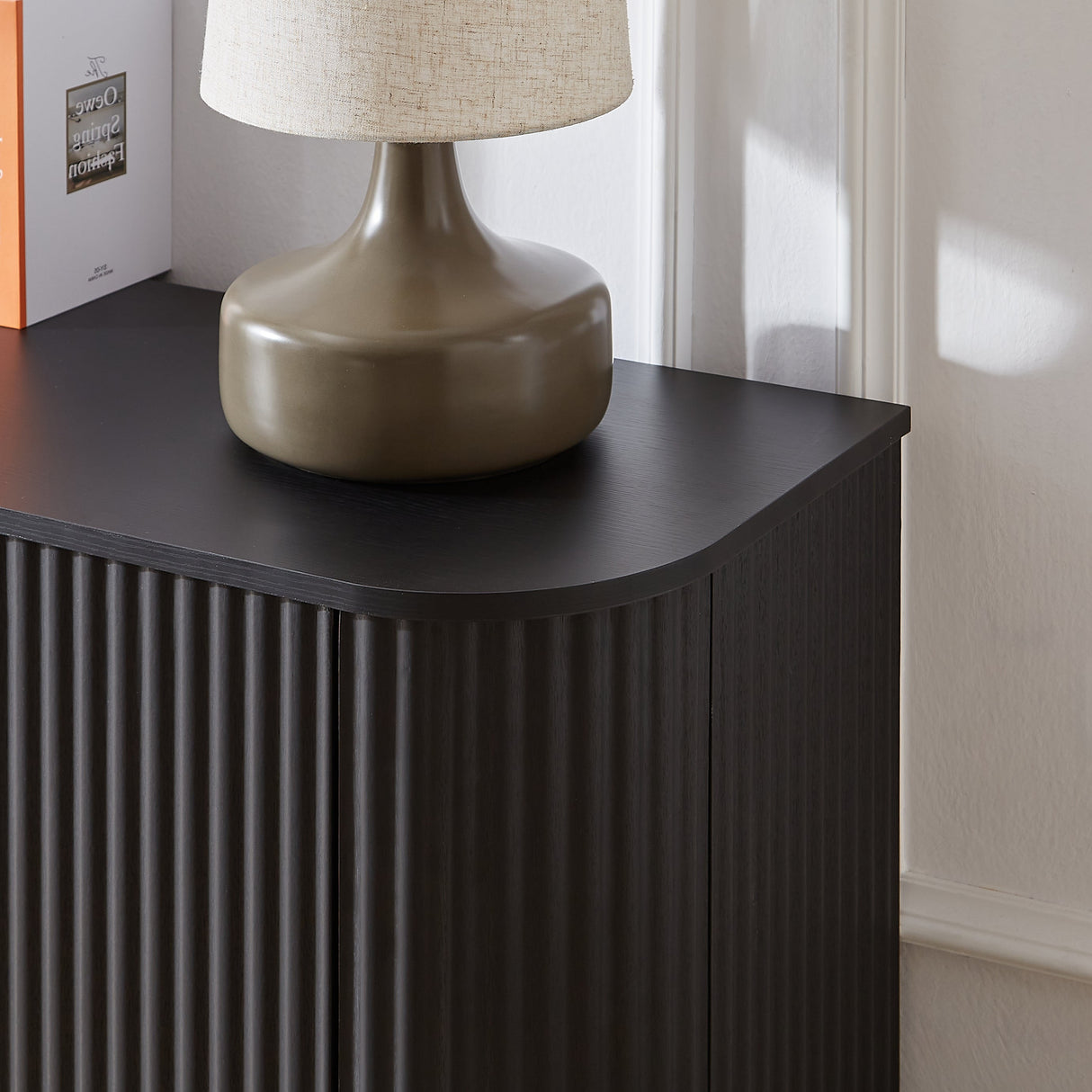 Modern Fluted Sideboard Storage Cabinet