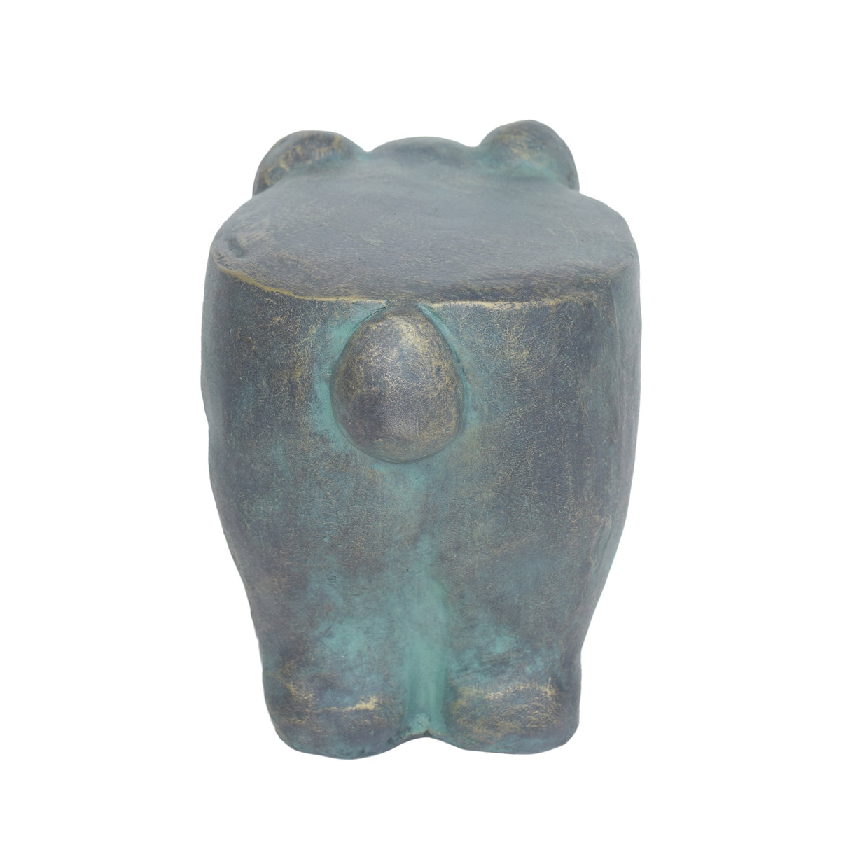 13inch High Rabbit Garden Stool, Lightweight Concrete, Gold Patina Finish, No Assembly Required