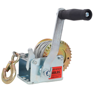 600LBS Hand Winch with 26FT Steel Cable