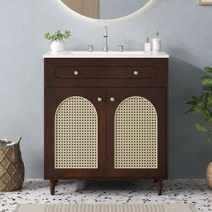 Modern Bathroom Vanity With Sink, Cabinet With Adjustable Shelf