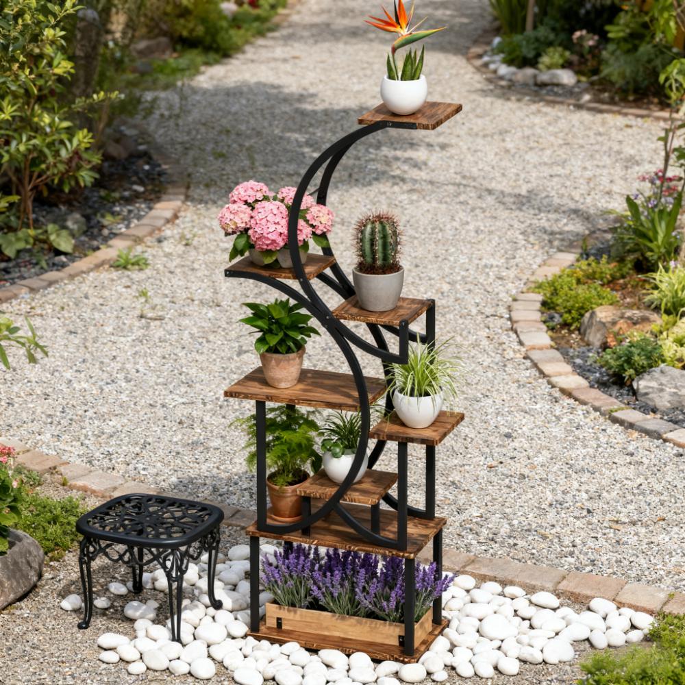 S-Shaped Plant Stand - 8 Tier Plant Shelf