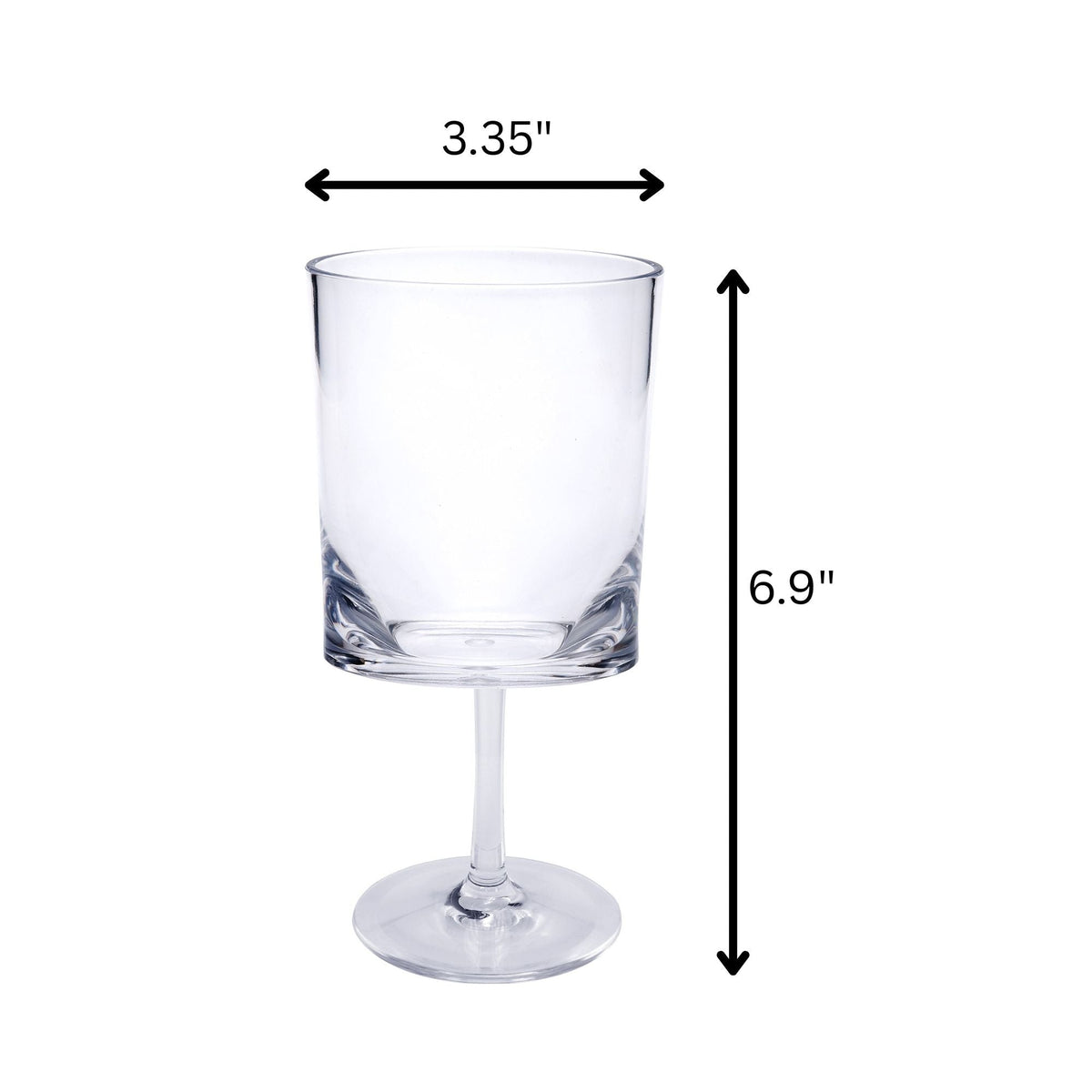 Leadingware Oval Halo Plastic Wine Glasses (Set of 4)