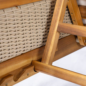 76.8' Solid Acacia Wood Sun Lounger Set of 2 with Cushions