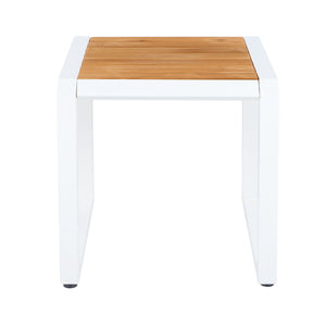 Outdoor Side Table with Teak Wood Top