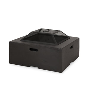 Outdoor 29' Square MgO Wood-Burning Fire Pit - Dark Gray