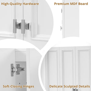 Wall Mounted Bathroom Cabinet With 5 Adjustable Shelves