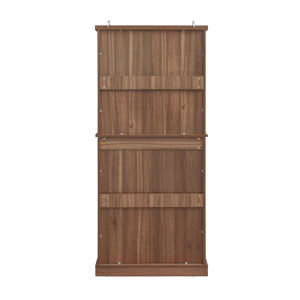 4 Door Cabinet With 1 Drawer, With 4 Adjustable Inner Shelves, Storage Cabinet