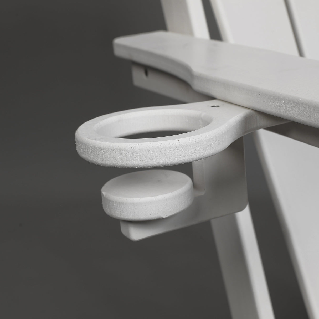 Folding Adirondack Chair with Dual Cup Holder - White Composite